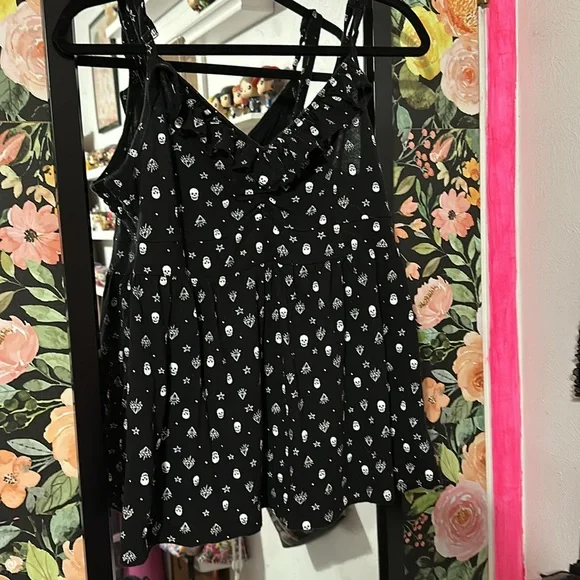 Skull & Diamonds Babydoll Tank Torrid Y2K Punk - Picture 12 of 13